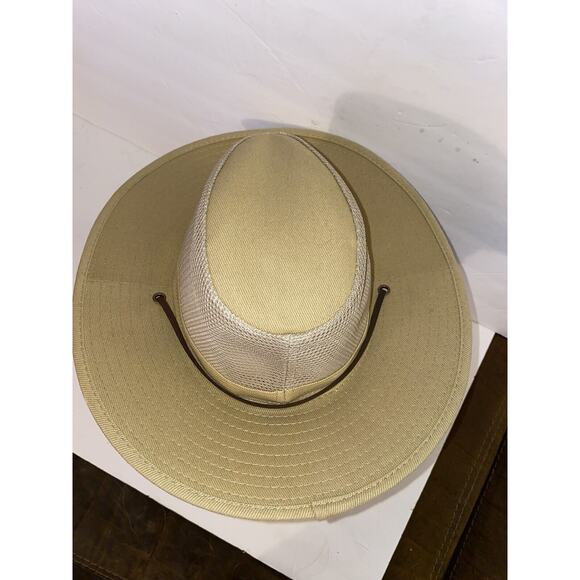 Dorfman Pacific Handmde Safari Fish Fabric Mesh Leather Strap Hat UV Protection - Picture 2 of 5